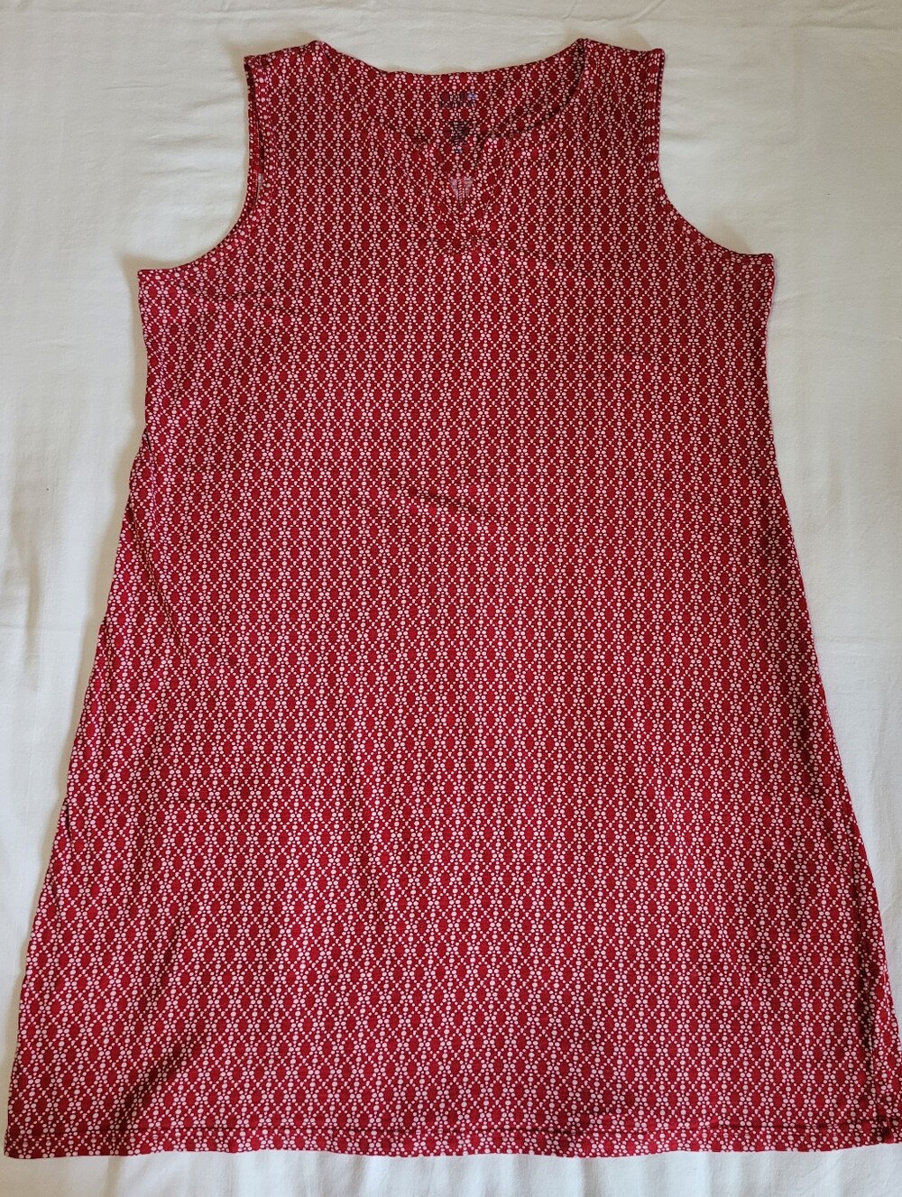 Croft & Barrow Sleeveless Tshirt Dress - Sz L, Red/White, GUC - Picture 4 of 8